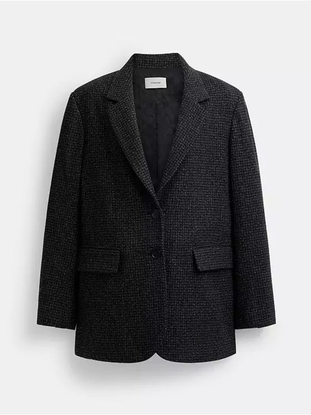 Coach Women's Dark Gray Textured Two-Button Blazer NWT